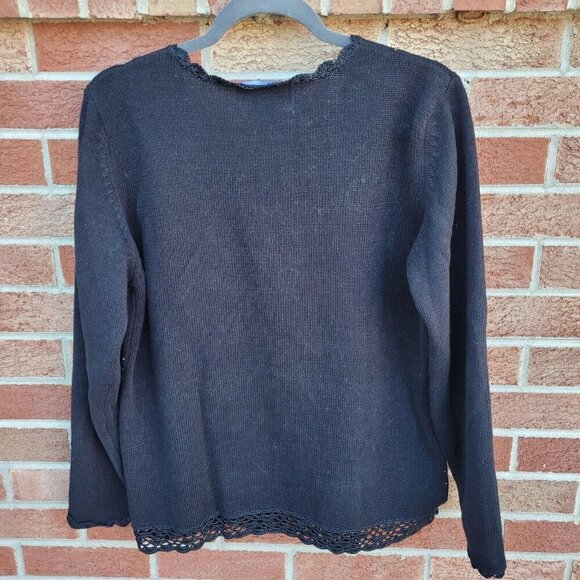 Celina Yang Designs Knitwear Originals Sweater Women's Size M Embroidered Floral - Picture 2 of 7